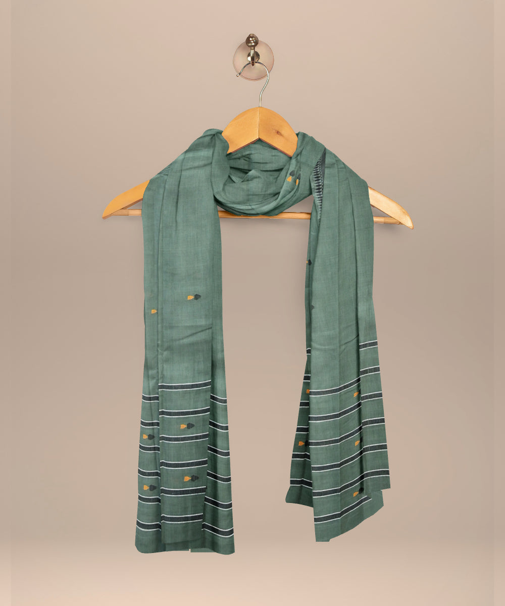 Grey black cotton handloom sonepur dupatta