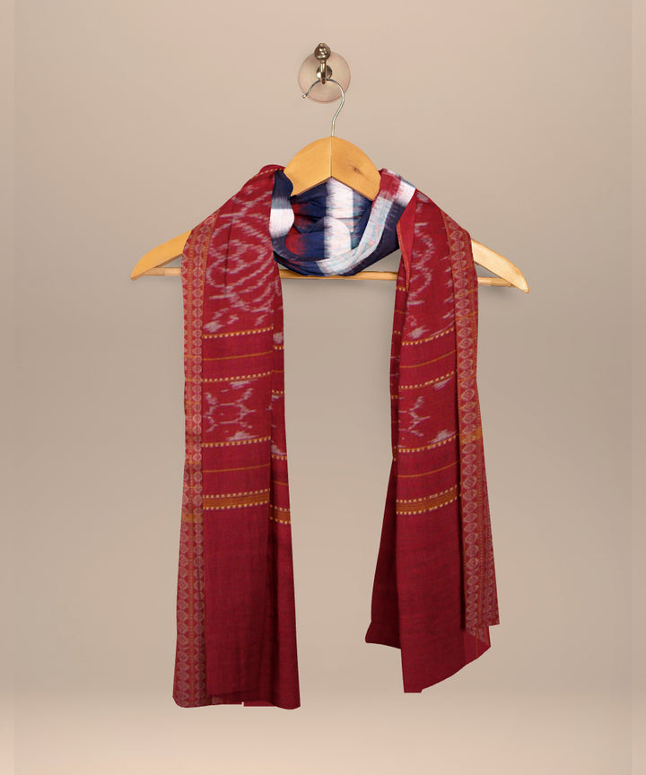White multi colour cotton handloom sambalpuri stole