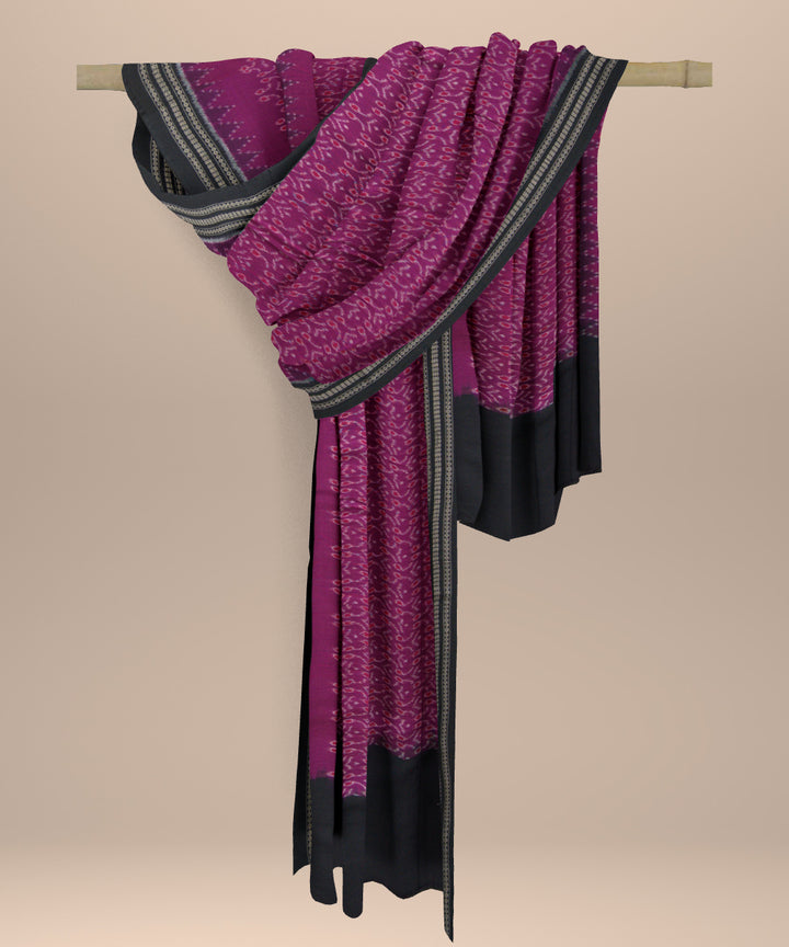 Purple black cotton handloom sambalpuri dupatta