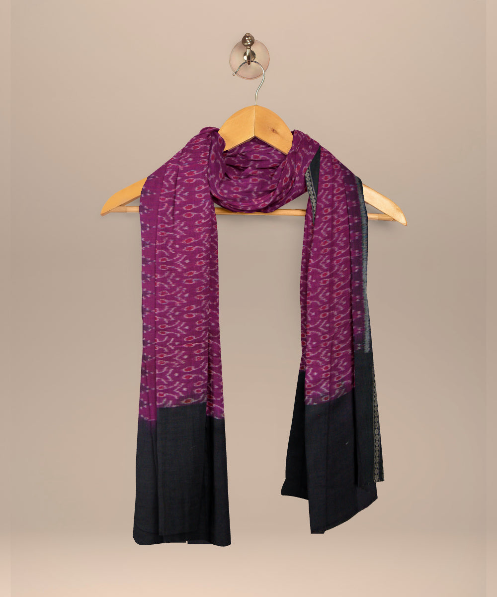 Purple black cotton handloom sambalpuri dupatta