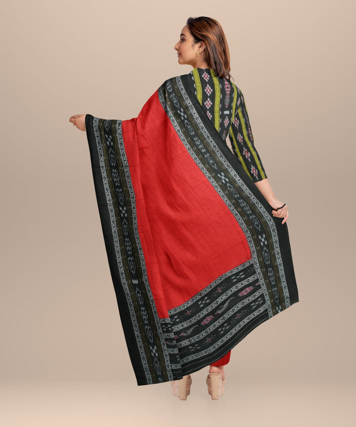 Black dark red handloom nuapatna cotton dress material