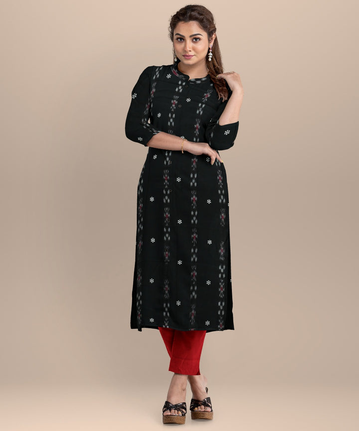Black dark red handloom nuapatna cotton dress material