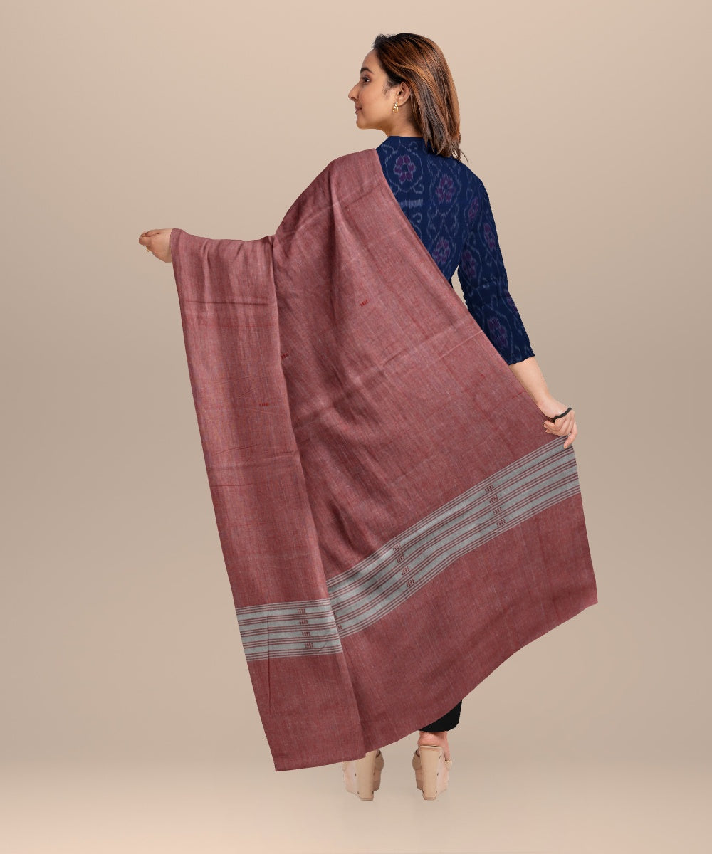 Navy blue burnt sienna cotton handloom nuapatna dress material