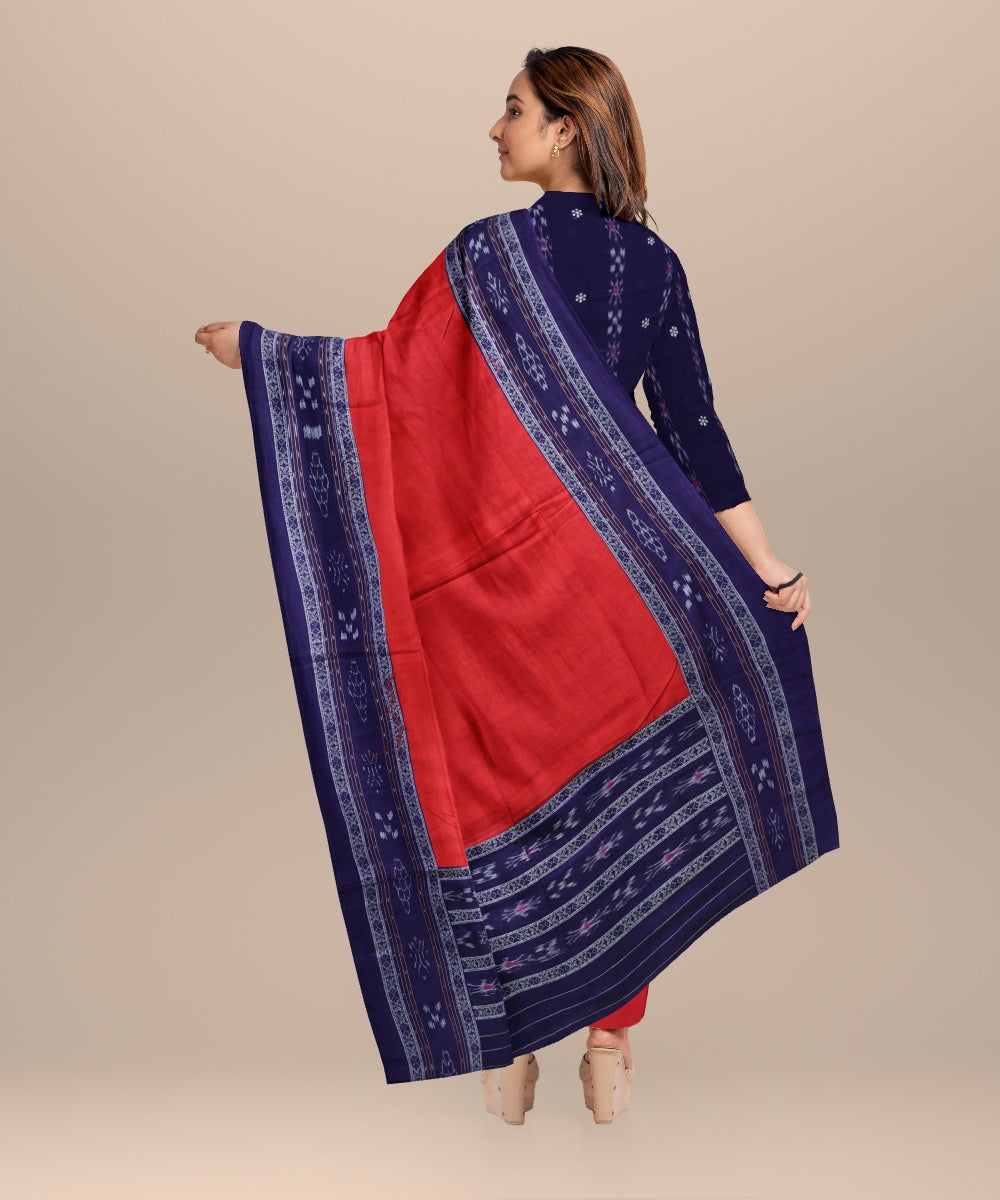 Purple dark red handloom nuapatna cotton dress material