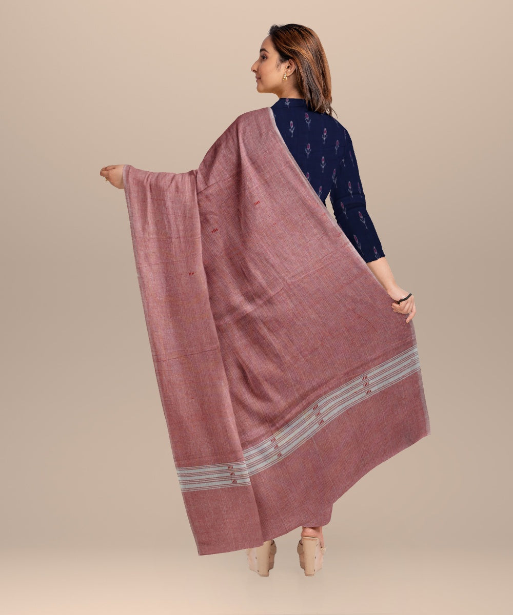 Navy blue burnt sienna handloom cotton nuapatna dress material