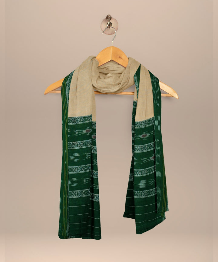 Dark green antique brass handloom cotton nuapatna dress material