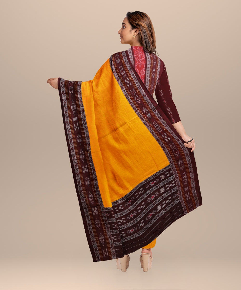 Maroon orange handloom cotton nuapatna dress material