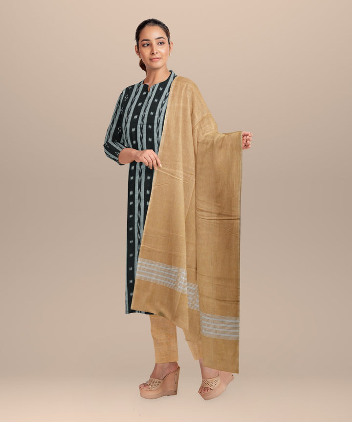 Black burlywood handloom cotton nuapatna dress material