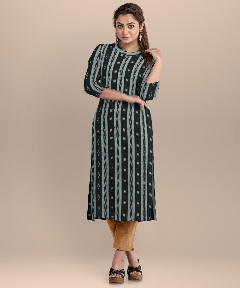 Black burlywood handloom cotton nuapatna dress material