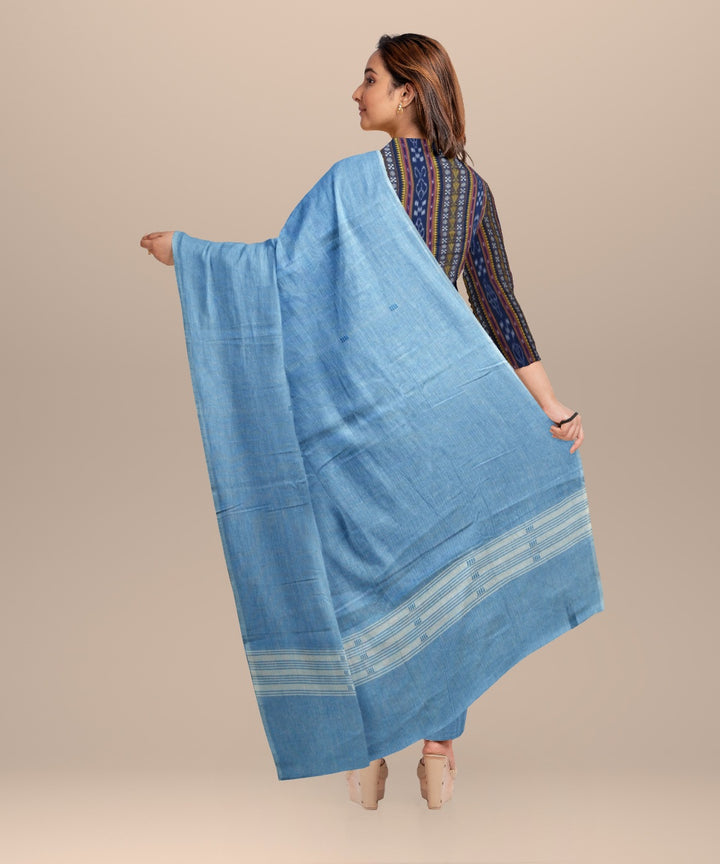 Cyan blue bright cerulean handloom cotton nuapatna dress material