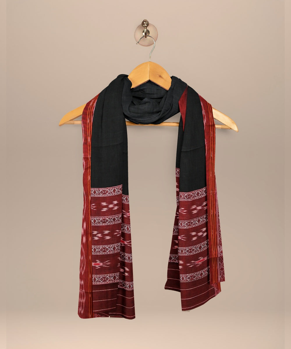 Maroon black handloom cotton nuapatna dress material