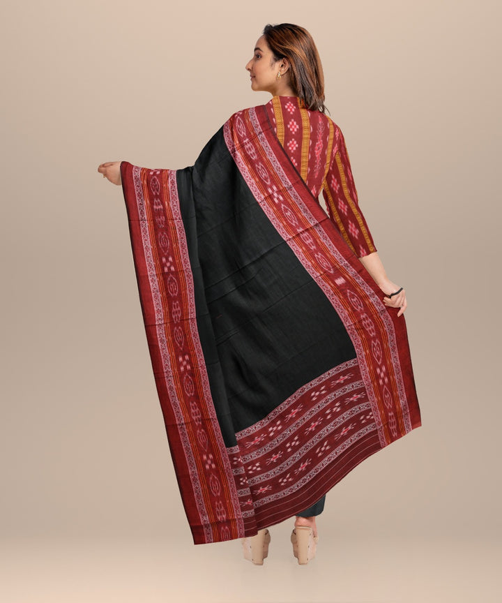 Maroon black handloom cotton nuapatna dress material