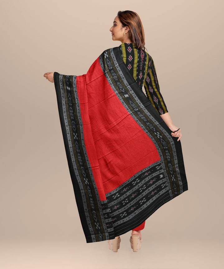 Black dark red handloom cotton nuapatna dress material