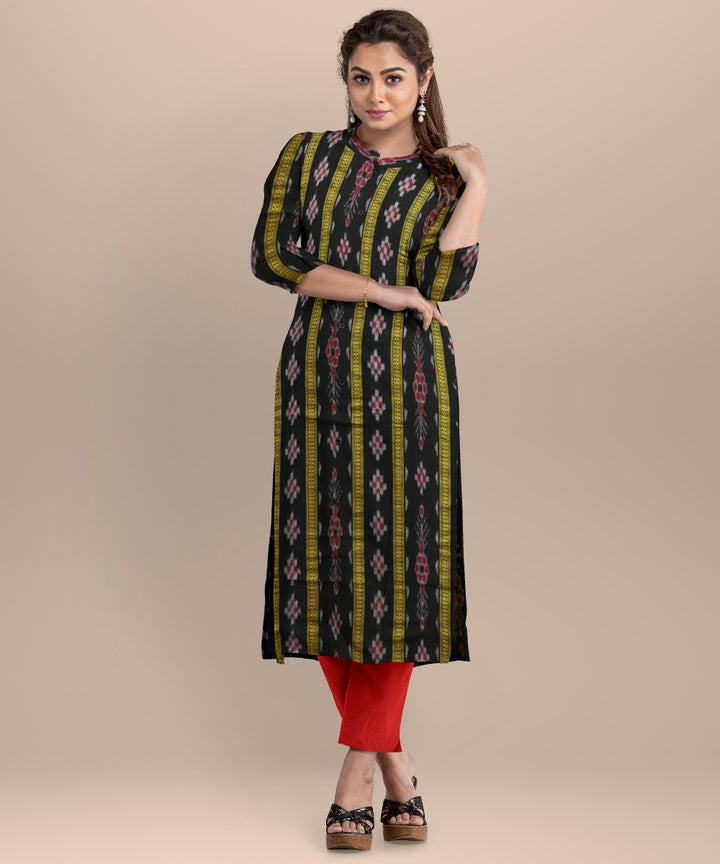 Black dark red handloom cotton nuapatna dress material