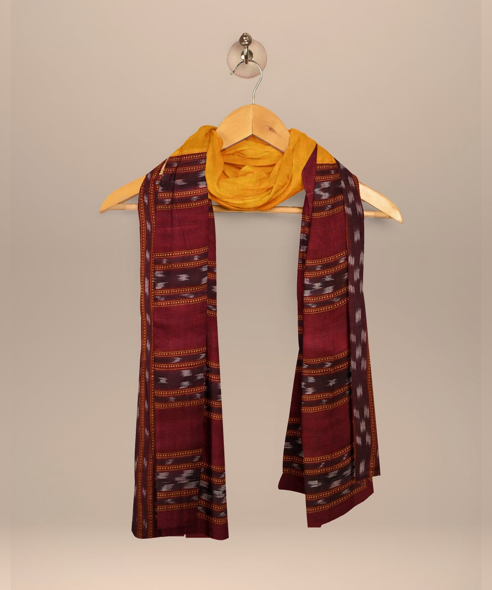 Maroon orange cotton handloom nuapatna dress material