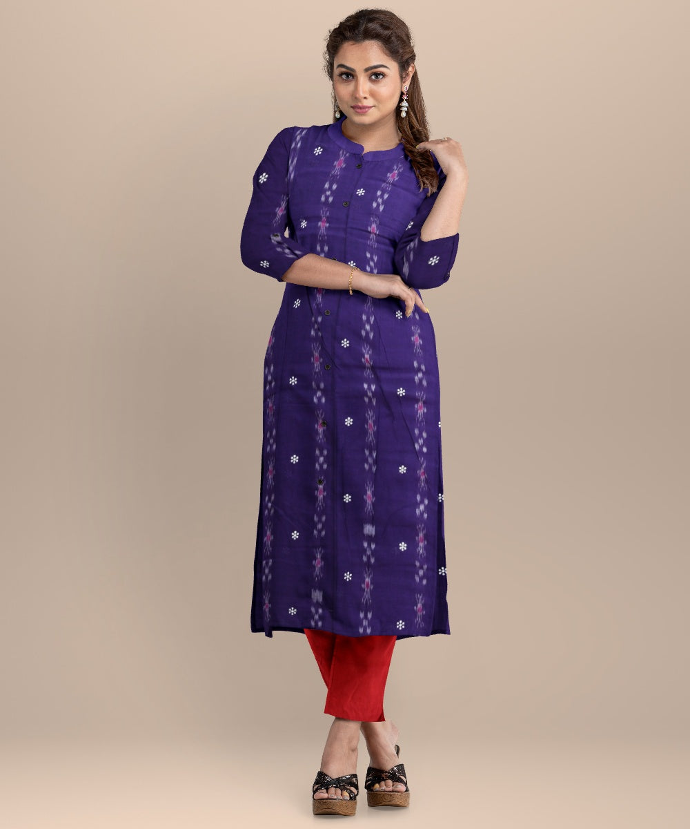 Purple dark red handloom cotton nuapatna dress material