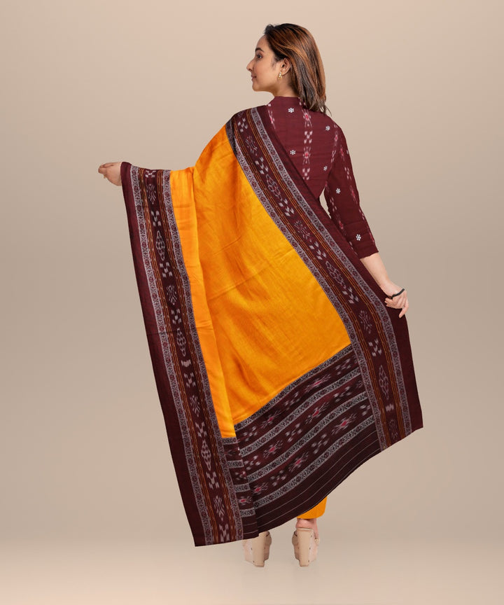 Maroon orange hand loom cotton nuapatna dress material