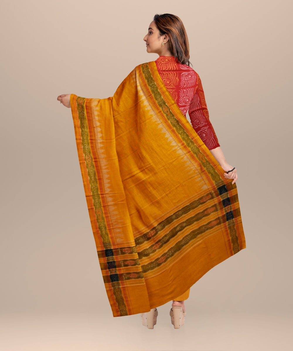 Red orange handloom cotton sambalpuri dress material