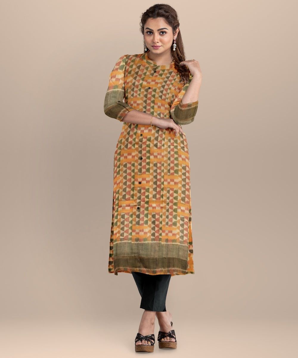 Multicolor black handloom cotton sambalpuri dress material