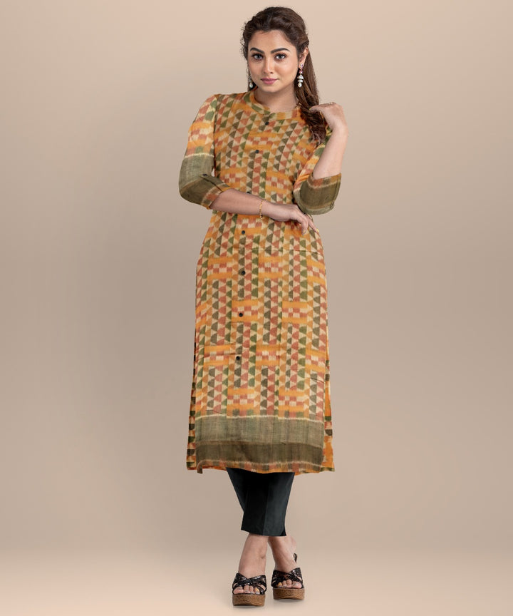 Multicolor black handloom cotton sambalpuri dress material