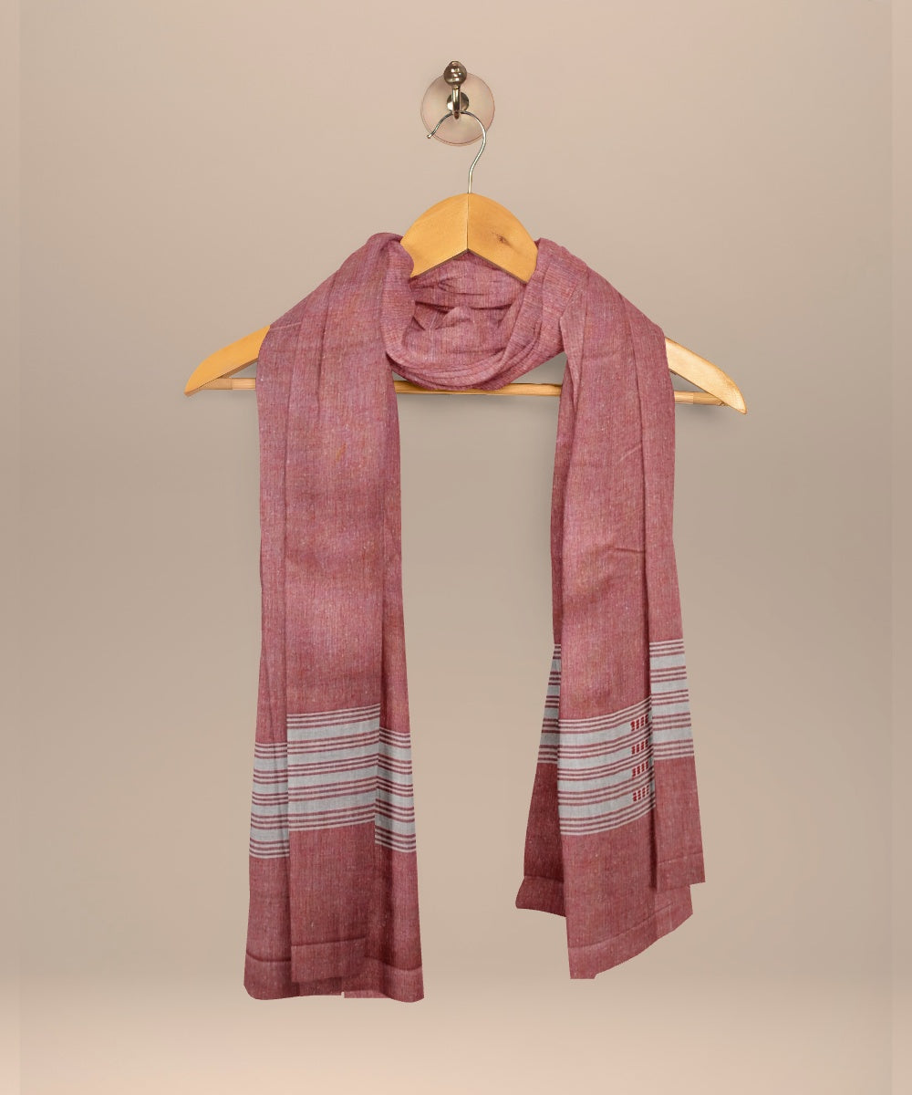 Cream burnt sienna handloom cotton nuapatna dress material