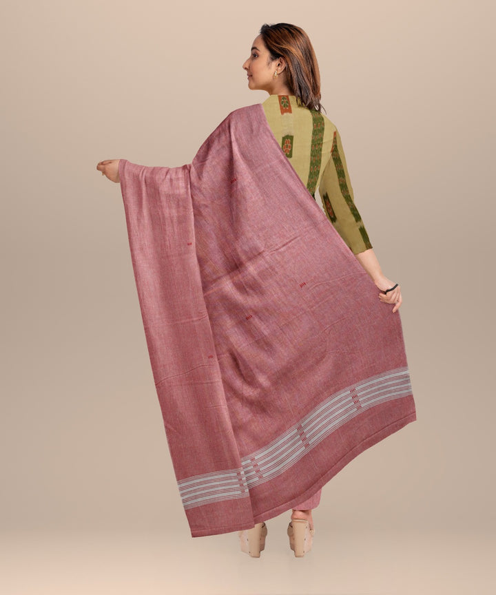 Cream burnt sienna handloom cotton nuapatna dress material