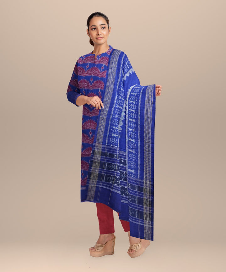 Violet claret handloom cotton sambalpuri dress material