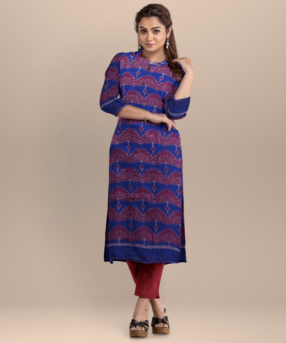Violet claret handloom cotton sambalpuri dress material