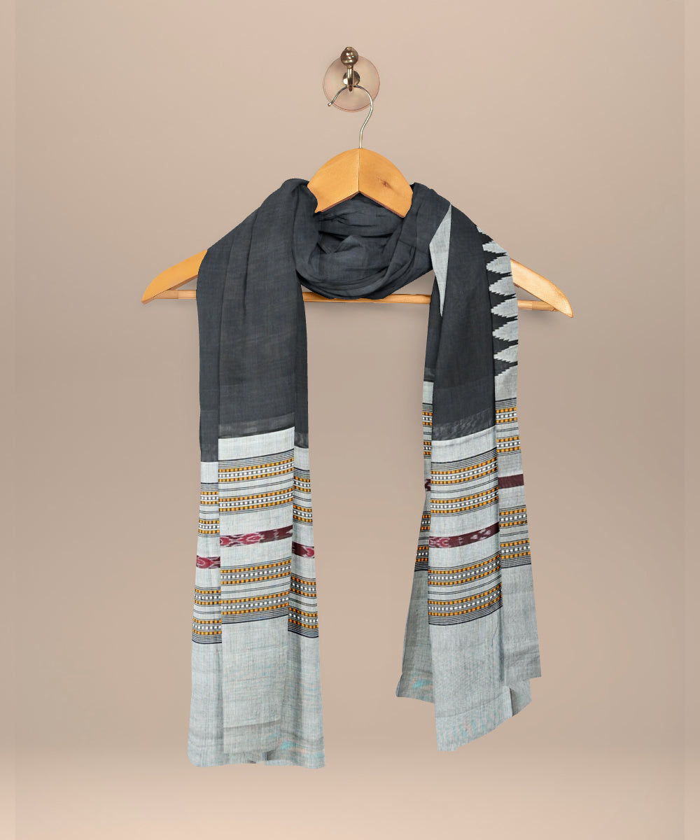 Grey black handloom cotton silk sambalpuri dress material