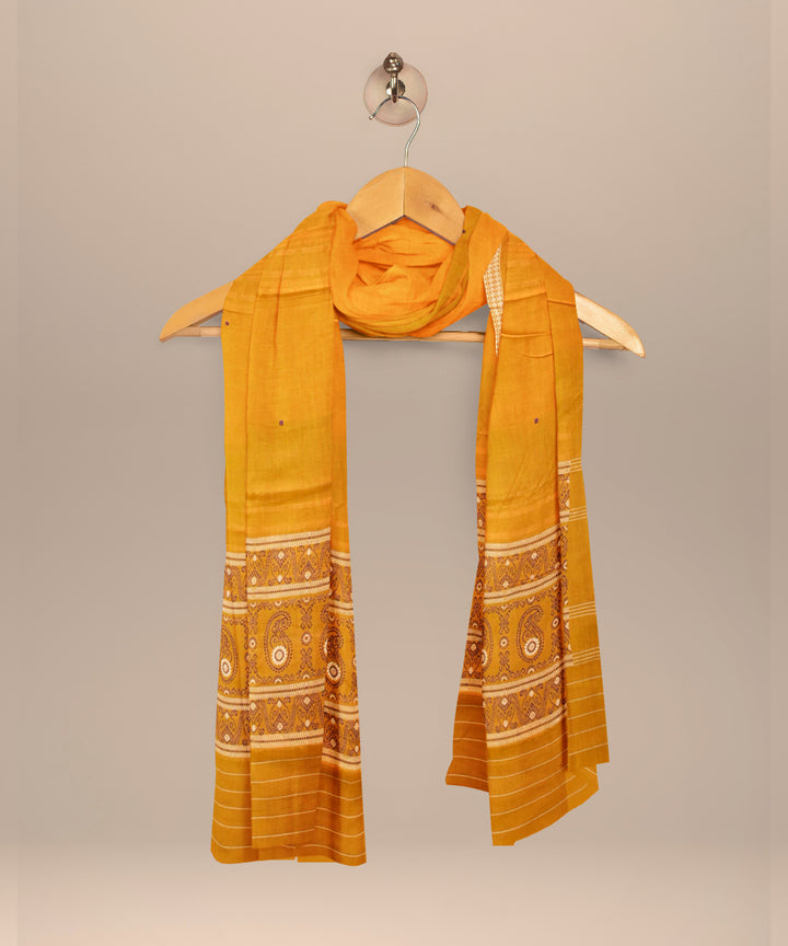 Violet deep lemon handloom cotton silk bomkai dress material