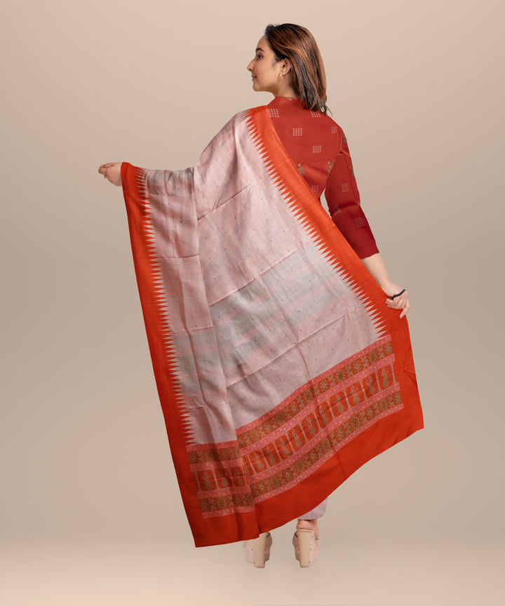 Orange dust storm handloom silk bomkai dress material