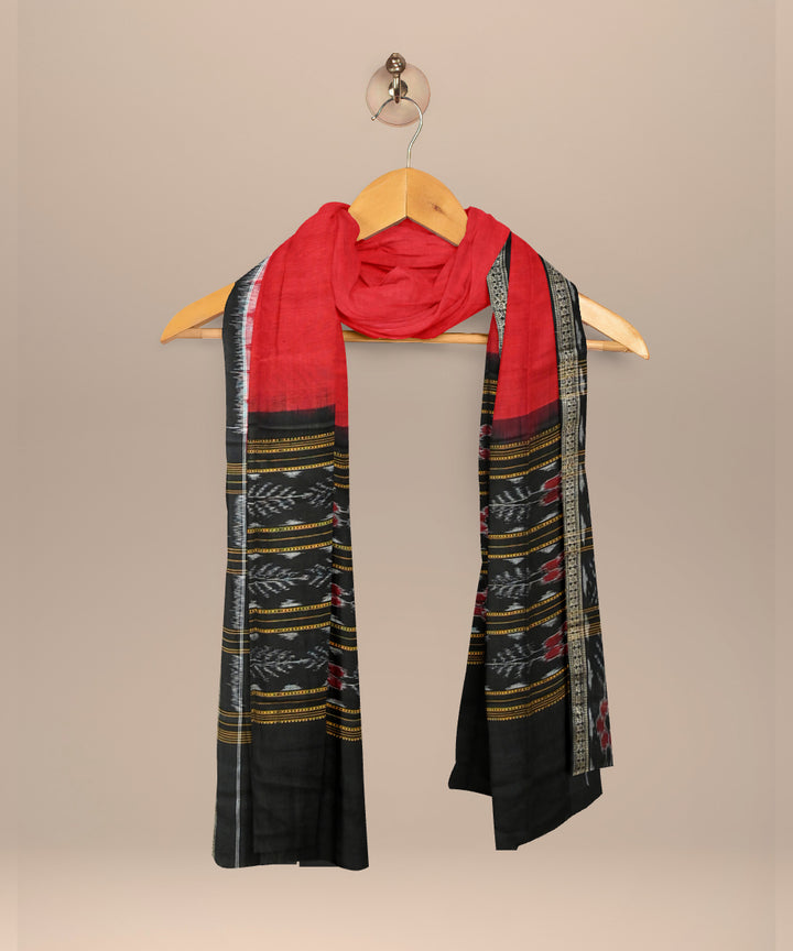 Black dark red handloom cotton sambalpuri dress material