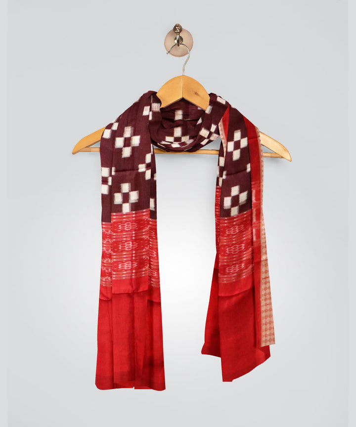 Bulgarian rose dark red silk handloom sambalpuri dupatta