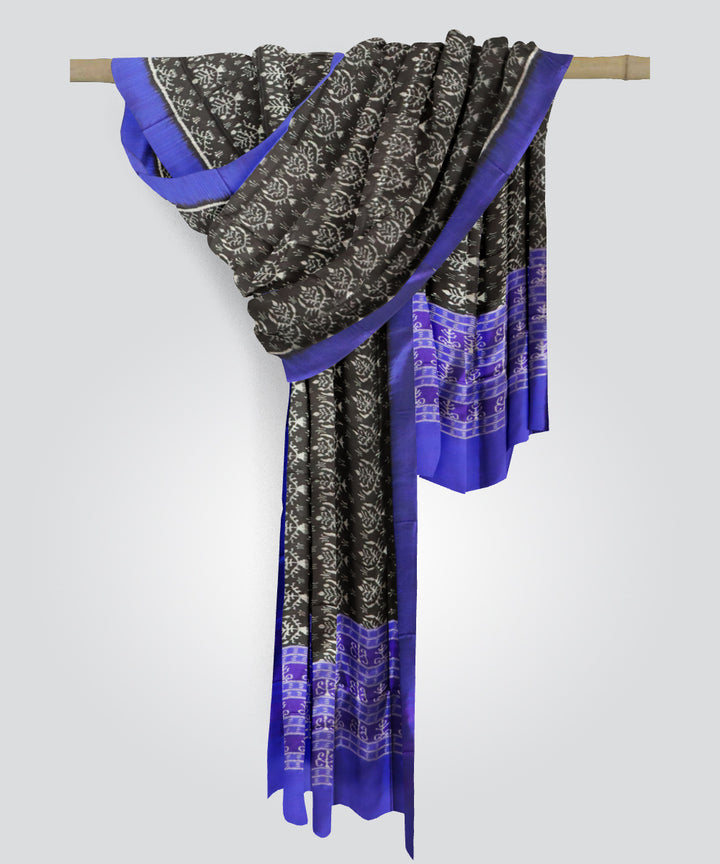 Black bluebonnet silk handloom sambalpuri dupatta