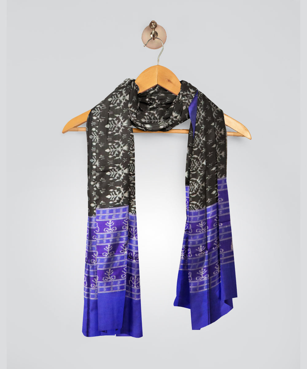 Black bluebonnet silk handloom sambalpuri dupatta