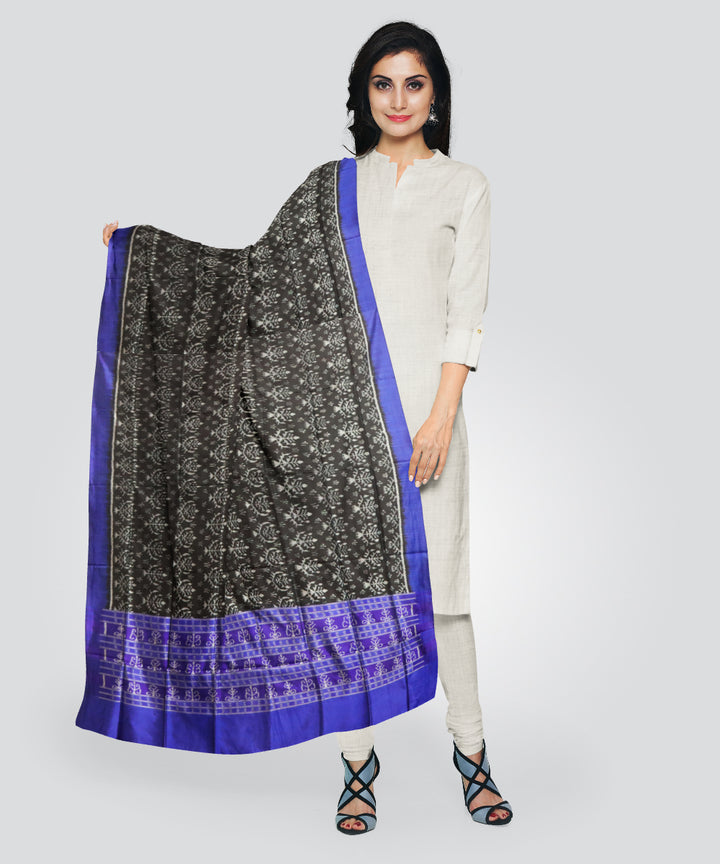 Black bluebonnet silk handloom sambalpuri dupatta