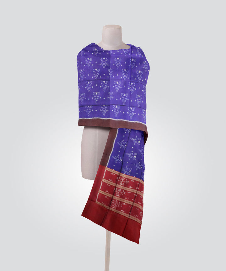 Blue dark red silk handloom sambalpuri dupatta