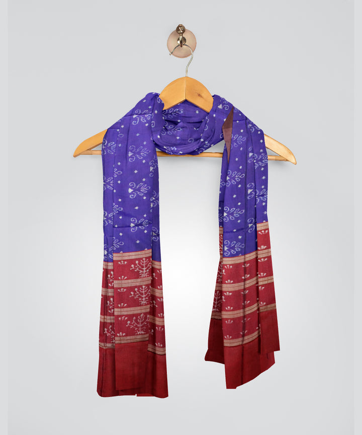 Blue dark red silk handloom sambalpuri dupatta