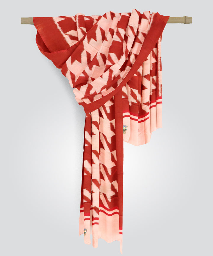 Beige carnelian silk handloom sambalpuri stole
