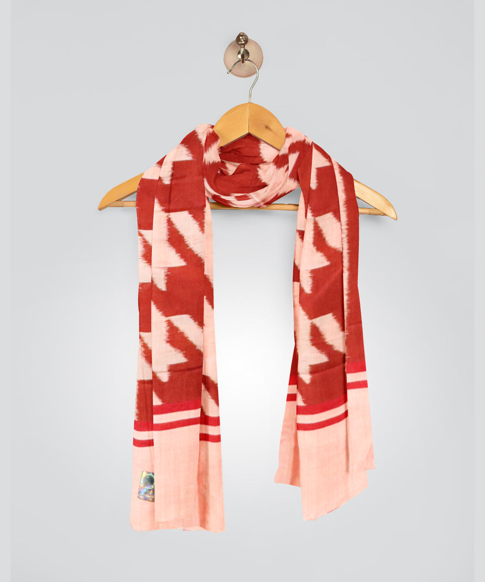 Beige carnelian silk handloom sambalpuri stole