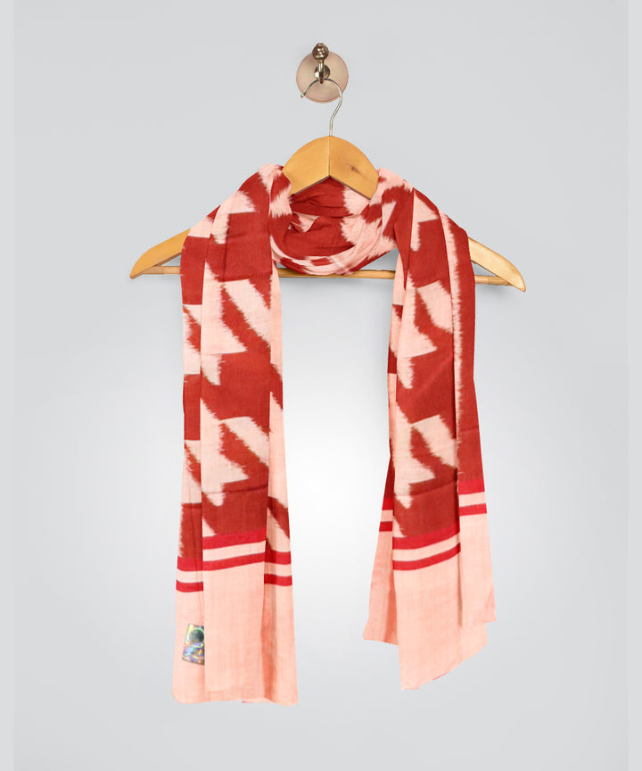 Beige carnelian silk handloom sambalpuri stole