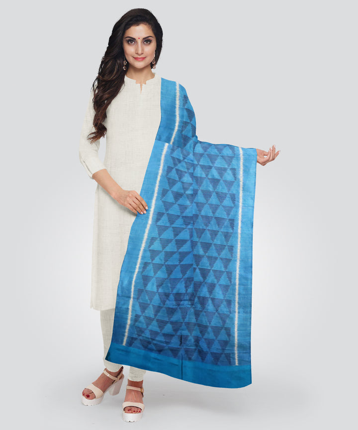 Bright navy blue bright navy blue silk handloom sambalpuri stole