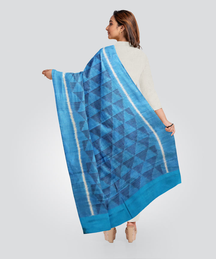 Bright navy blue bright navy blue silk handloom sambalpuri stole