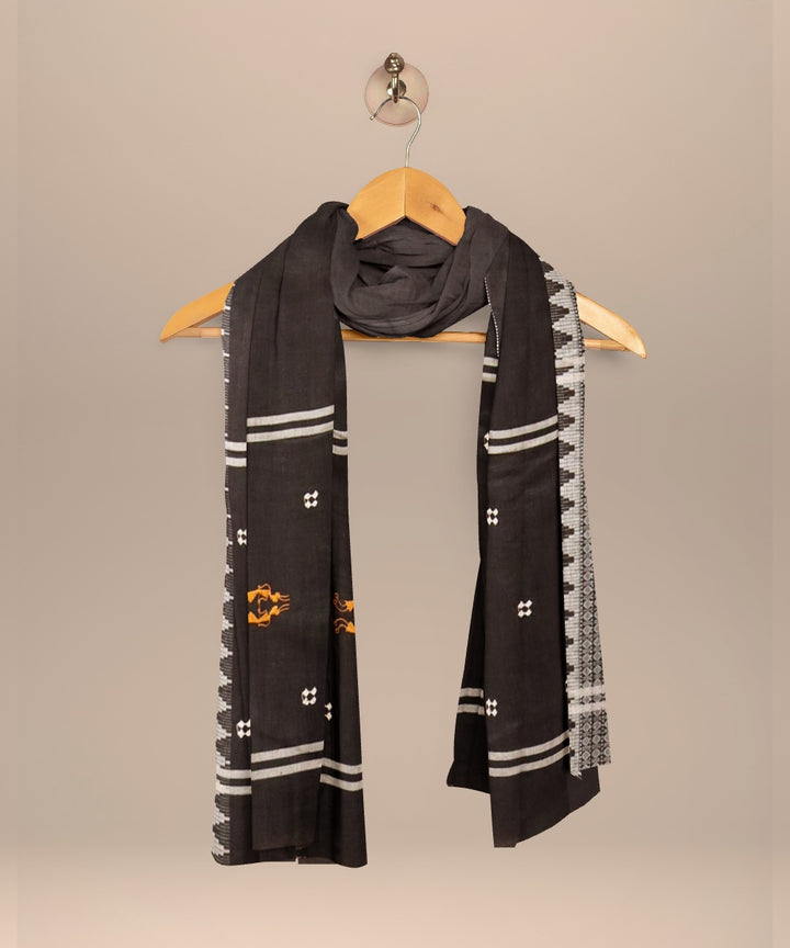 Yellow black handloom cotton nuapatna dress material