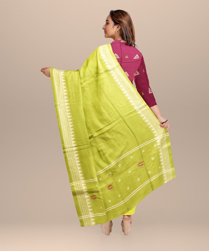 Purple deep moss green handloom cotton nuapatna dress material