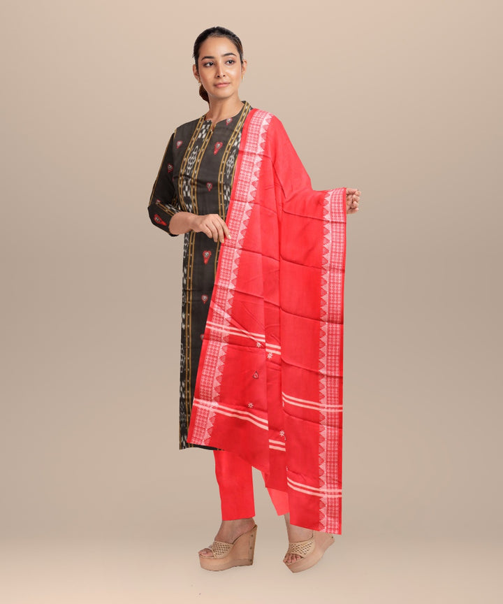 Cyber grape dark red handloom cotton nuapatna dress material