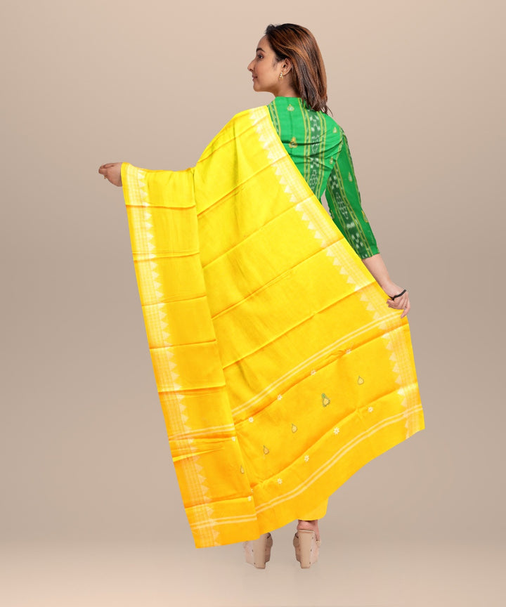 Light green yellow handloom cotton nuapatna dress material