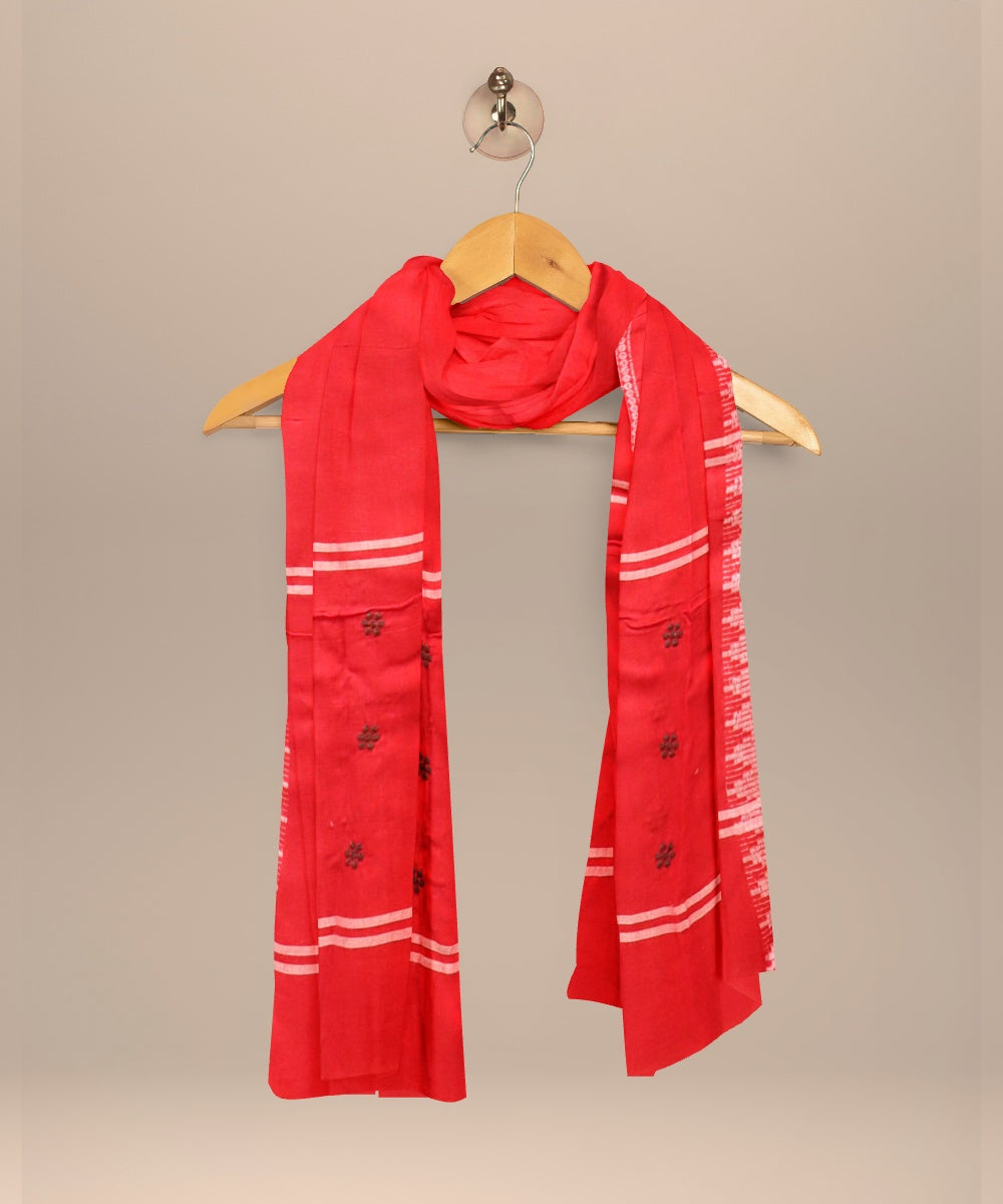 Maroon dark red handloom cotton nuapatna dress material