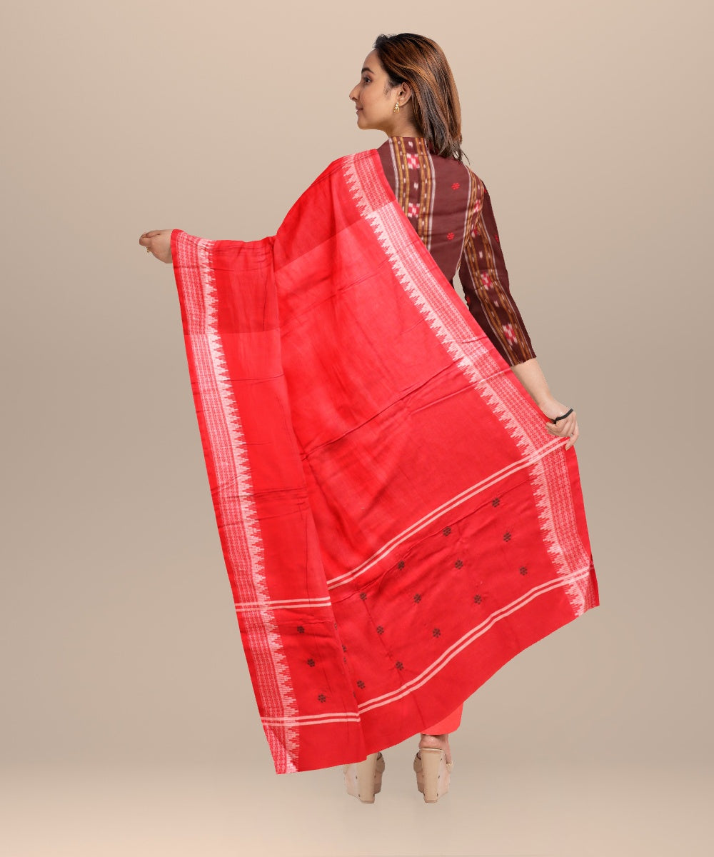 Maroon dark red handloom cotton nuapatna dress material