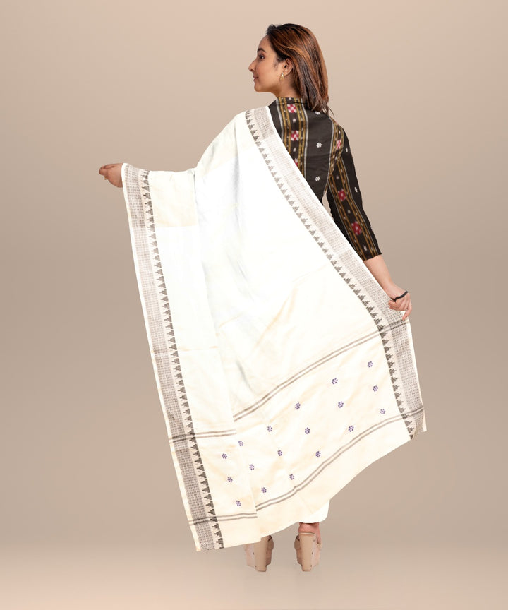 Black white handloom cotton nuapatna dress material